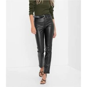 Gap High Rise Faux-Leather Vintage Slim Jeans | Size 26 | Black